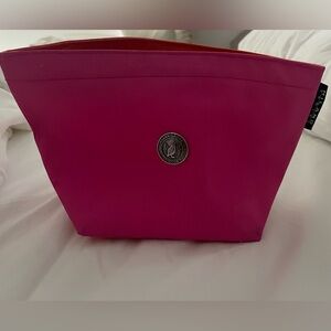 Milano Serise 
•Makeup Bag 
•Change Purse 
•Dark Pink Orange
•Zipper closure